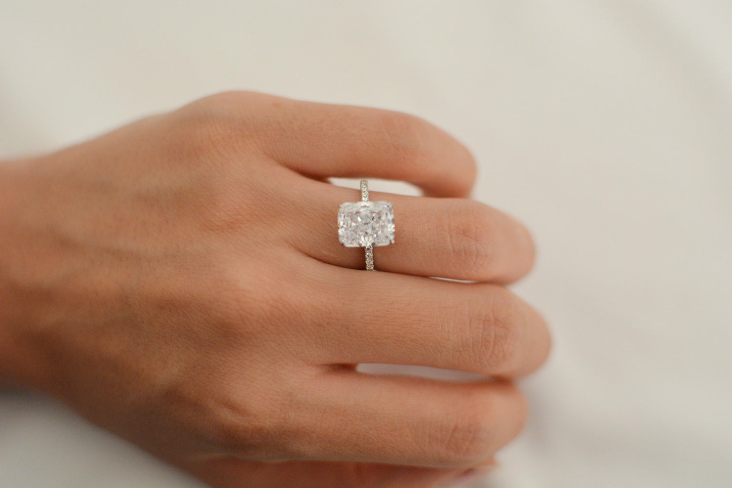 Anillo Cushion Halo Dupe